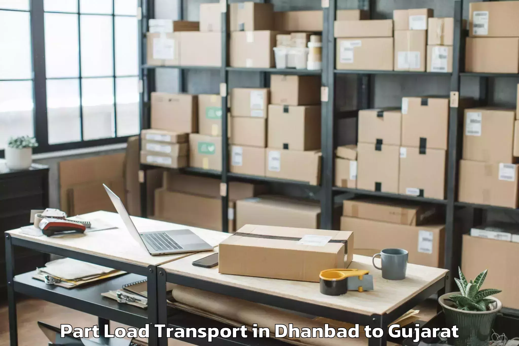 Quality Dhanbad to Halvad Part Load Transport